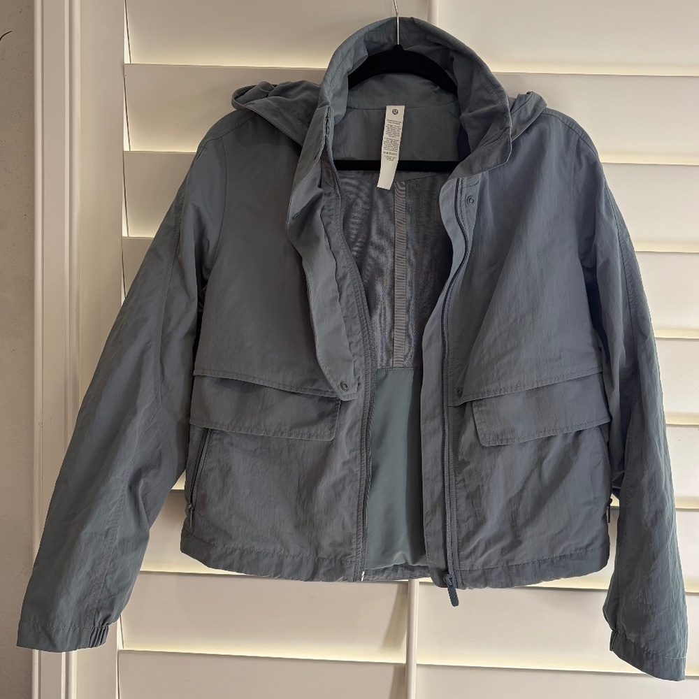 lululemon athletica Gray Hooded Lightweight Jacket